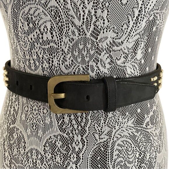 Vintage Genius Dilettante Bead Embellished Leather Belt Size Small main image 5